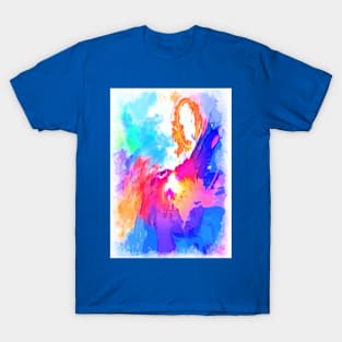 Painted sky raging sea abstract T-Shirt